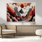 Abstract Mountain Wall Art Canvas Print | Vibrant Stylized Landscape