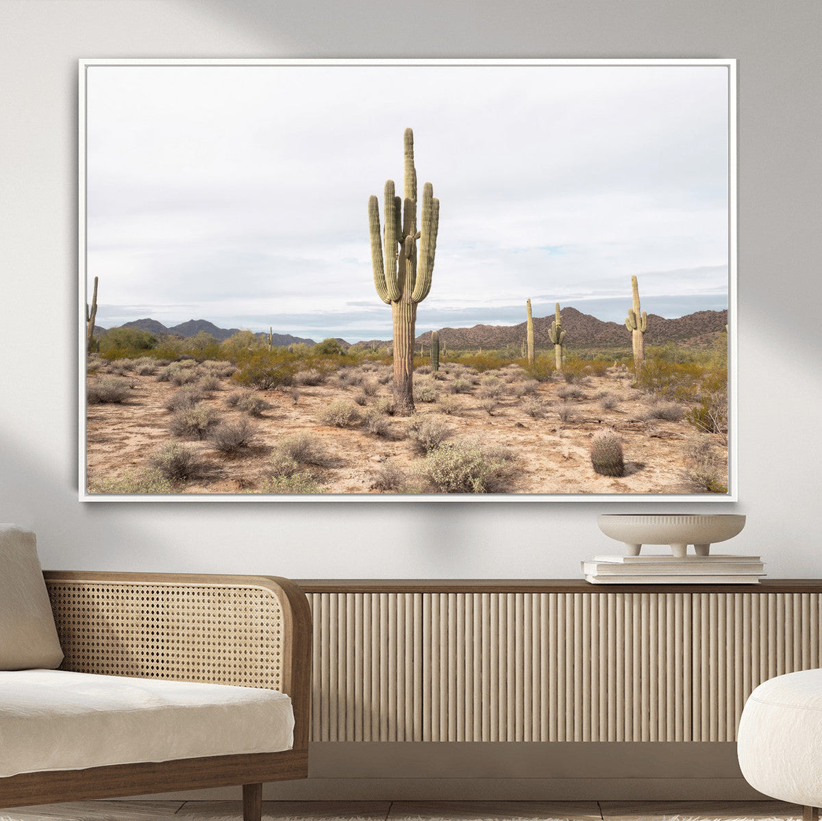 Saguaro Cactus Wall Art | Framed Desert Canvas Artwork