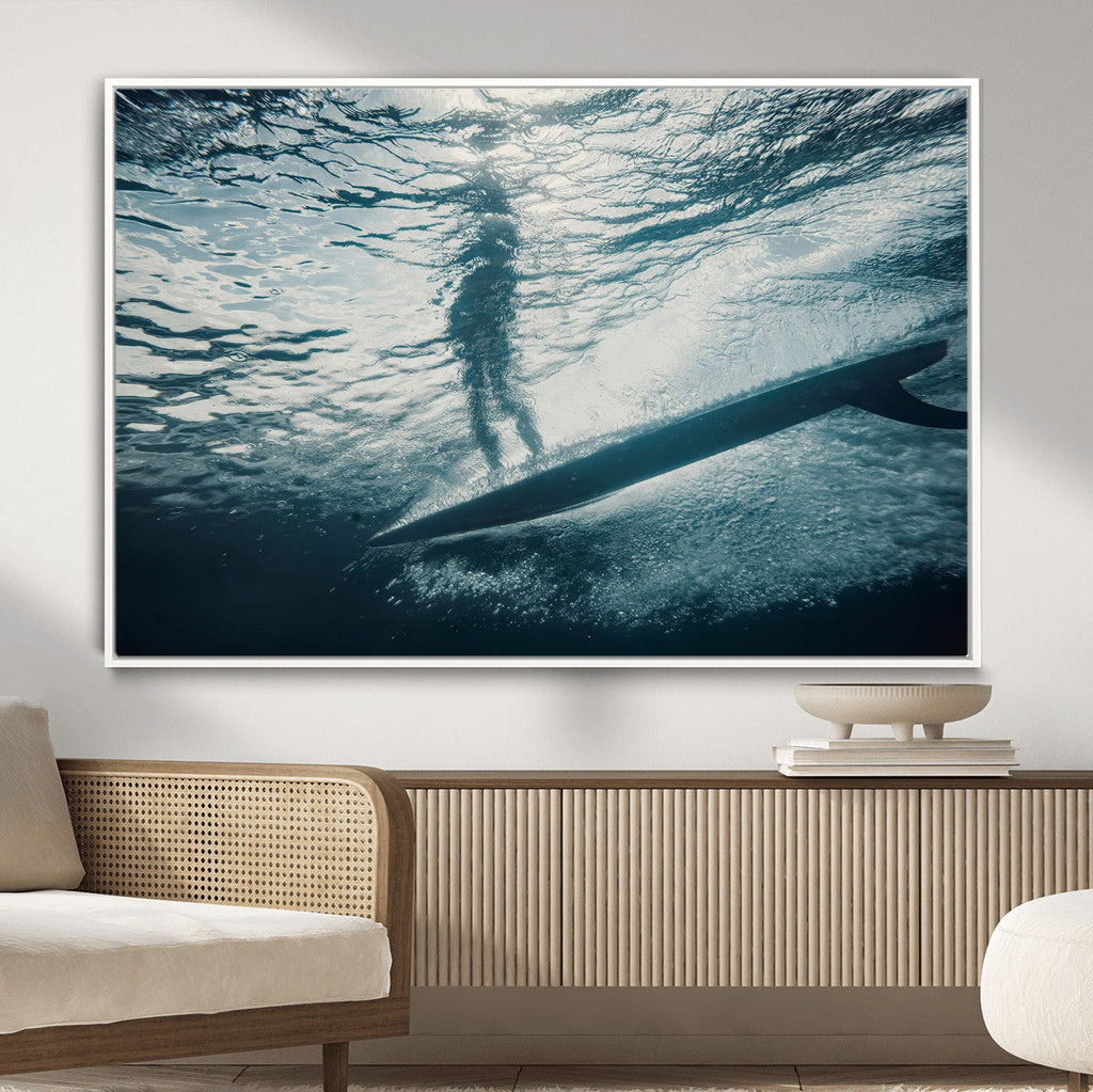 Underwater Surf Wall Art | Framed Ocean Wave Canvas Artwork