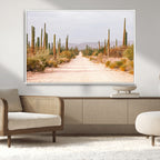 Desert Cactus Wall Art Canvas Print, Framed Southwestern Art, Bohemian Western Decor