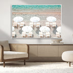 Calm Beach Wall Art | Framed Turquoise Water Canvas Artwork