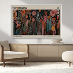 Modern Japanese Wall Art Canvas Print, Framed Abstract Mount Fuji Zen Landscape