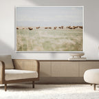 Bison Herd Wall Art Canvas Print, Framed Western Ranch Nature Scene