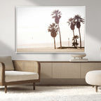 Coastal Light Wall Art Canvas Print, Framed Relaxing Shoreline Art, Minimalist Ocean Tropical Decor
