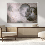 Abstract Grey Gold Wall Art | Modern Geometric Canvas