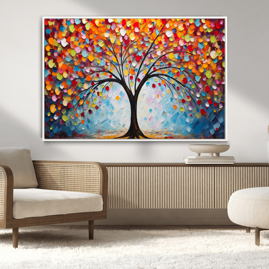 Vibrant Tree of Life Canvas Wall Art | Colorful Abstract Nature