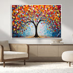Vibrant Tree of Life Canvas Wall Art | Colorful Abstract Nature