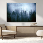 Foggy Pines Misty Forest Wall Art Print
