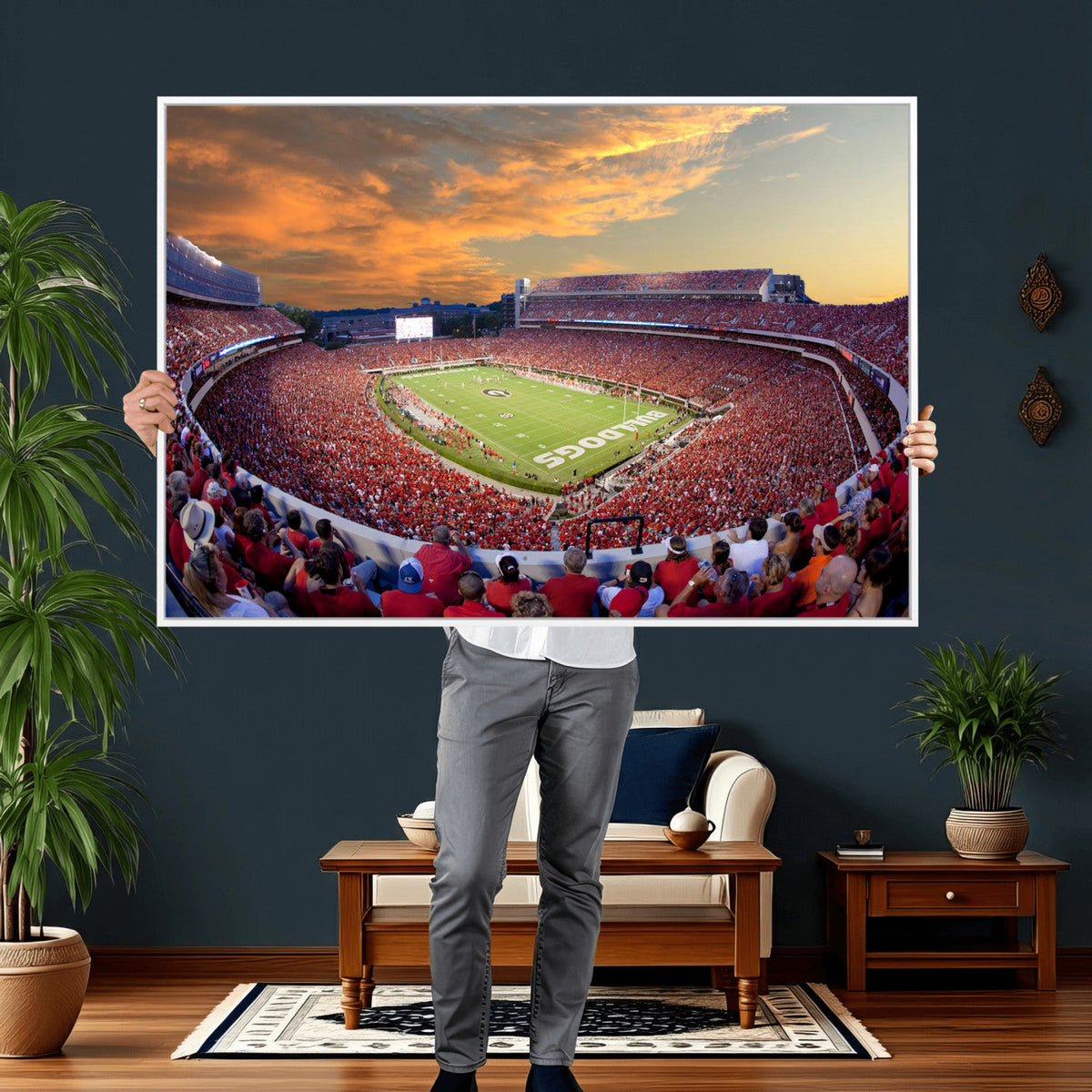 Dooley Stadium Wall Art, Sports Arena Canvas Print, Dooley Field, Framed and Ready to Hang