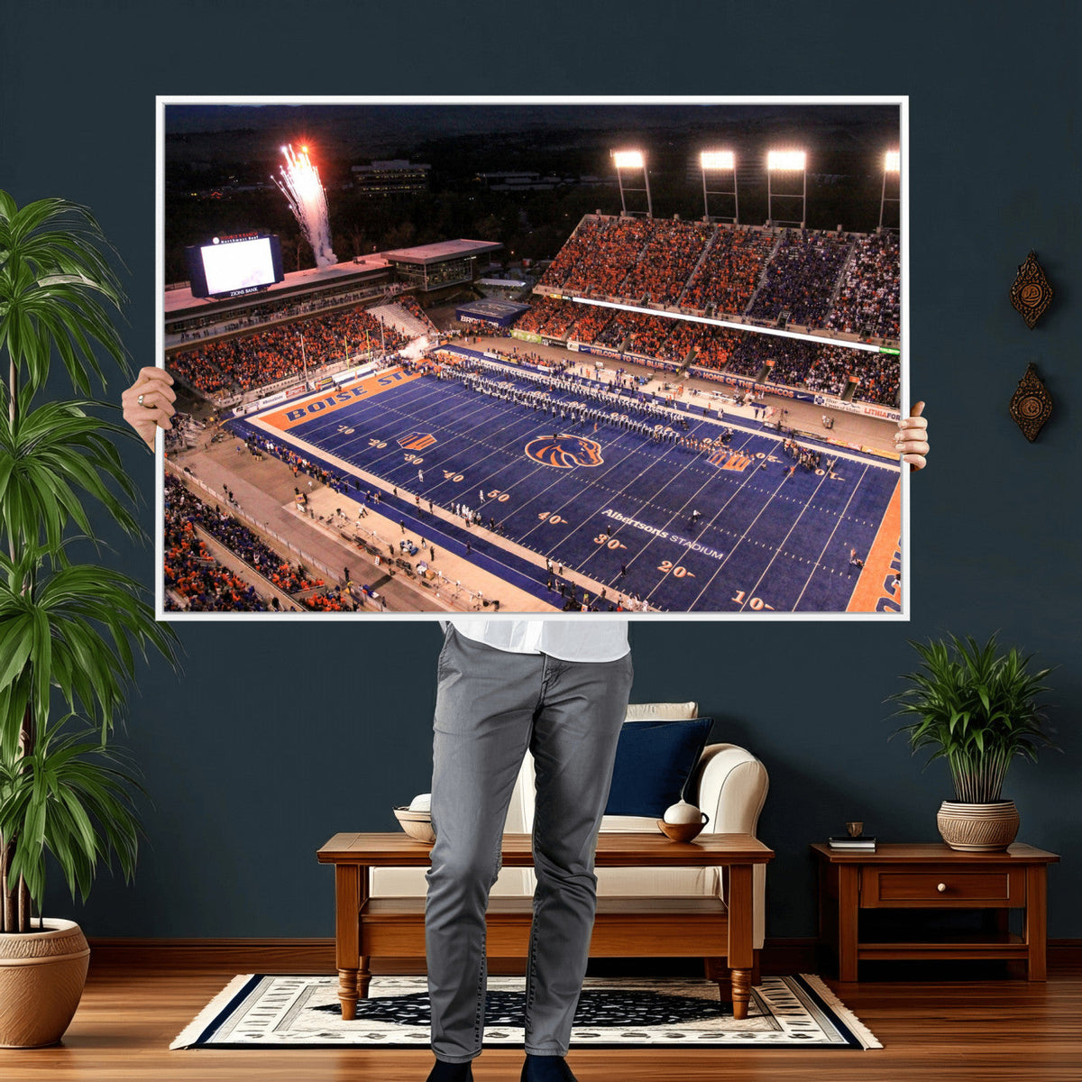 Boise State Broncos Albertsons Stadium Wall Art Canvas Print