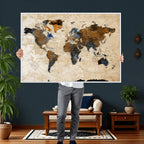 World Map Canvas Art Print | Framed Travel Map Wall Art