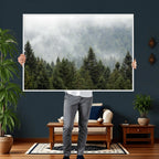 Misty Mountain Forest Wall Art Canvas Print