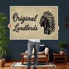 Original Landlords Wall Art Canvas Print, Native American Silhouette Artwork