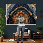 Abstract Wood Grain Canvas Print, Tree Ring Pattern Wall Art, Extra Large Living Room Wall Decor