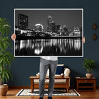 Austin Skyline Wall Art Canvas Print, Austin Downtown Night Cityscape