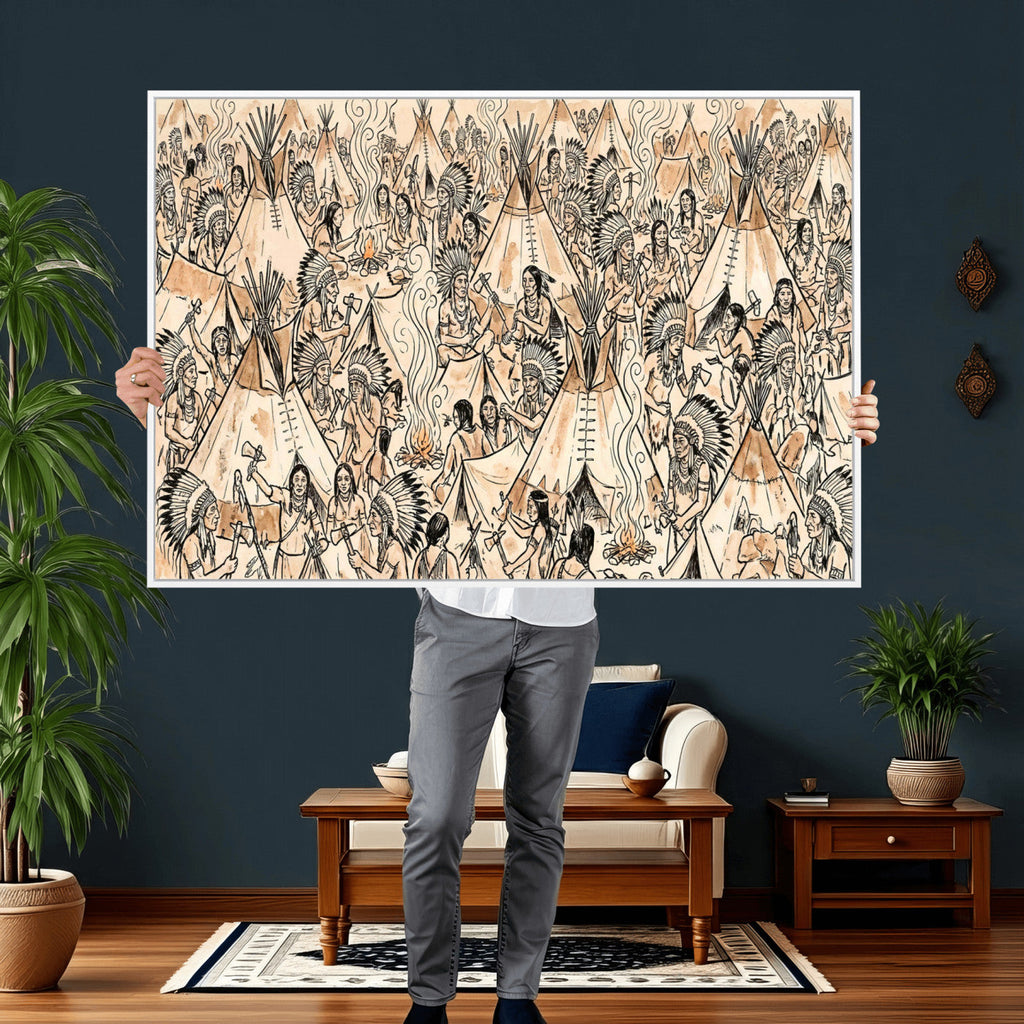 Native American Indian Wall Art Canvas Print