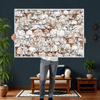 Abstract Longhorn Herd Wall Art Canvas Print