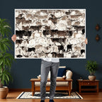 Abstract Texas Longhorn Print, Longhorn Herd Print