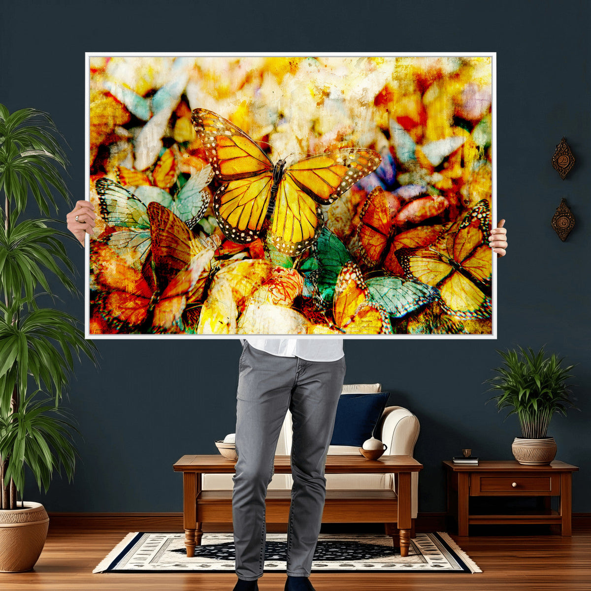 Butterfly Wall Art Canvas Print | Colorful Abstract Nature Artwork