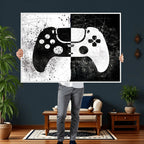 Abstract Gaming Controller Wall Art Canvas Print