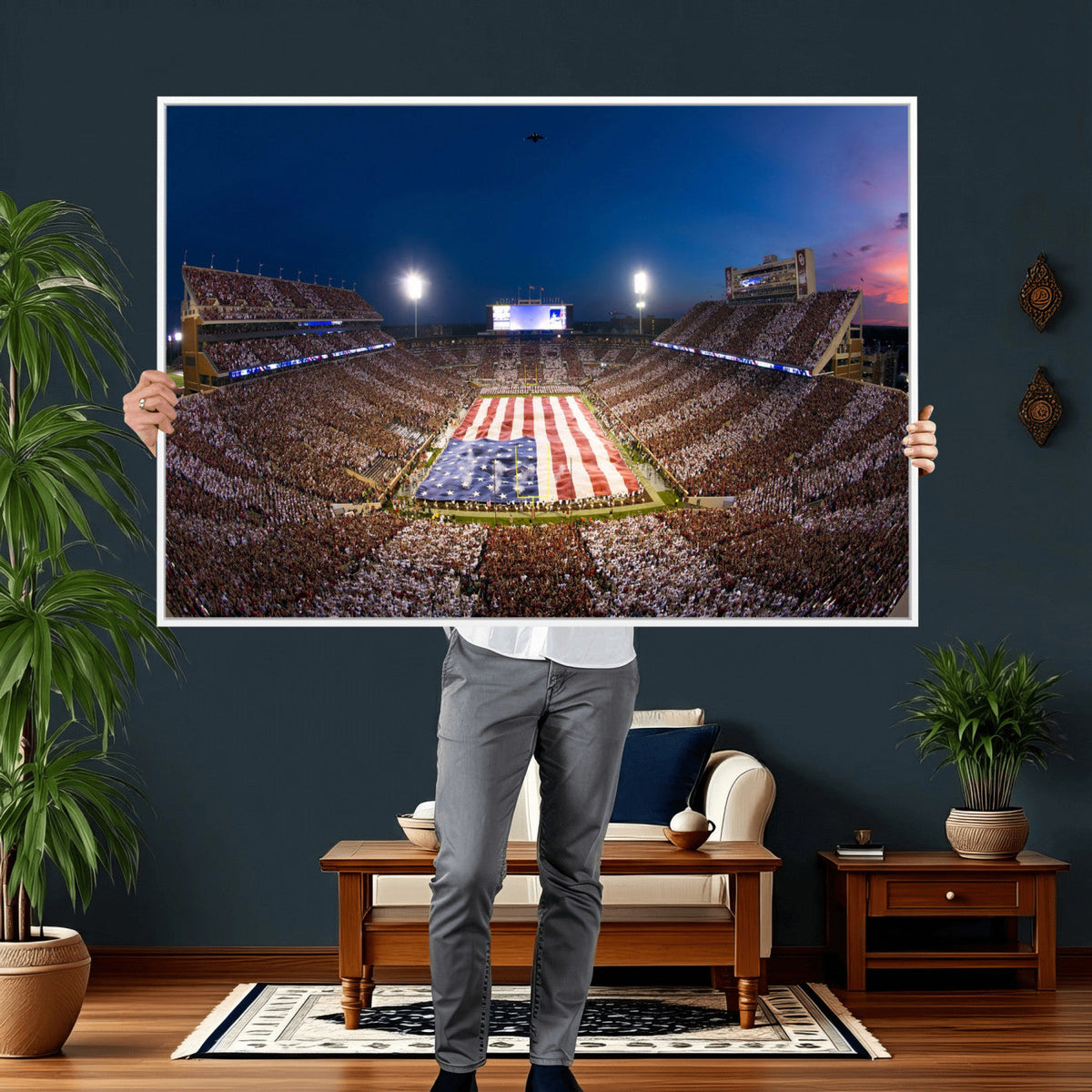 Oklahoma Sooners Memorial Stadium Wall Art Canvas Print