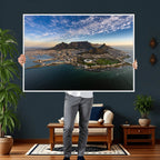 Cape Town Wall Art Canvas Print | Table Mountain Coastal Skyline Panorama