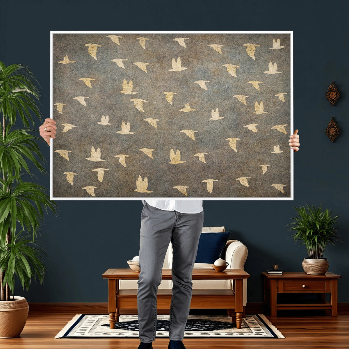 Abstract Birds Wall Art Canvas Print