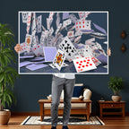 Playing Cards Canvas Wall Art | Casino Game Room Decor