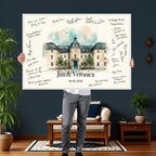 Wedding Venue Guest Book Canvas, Personalized Venue Drawing Sign