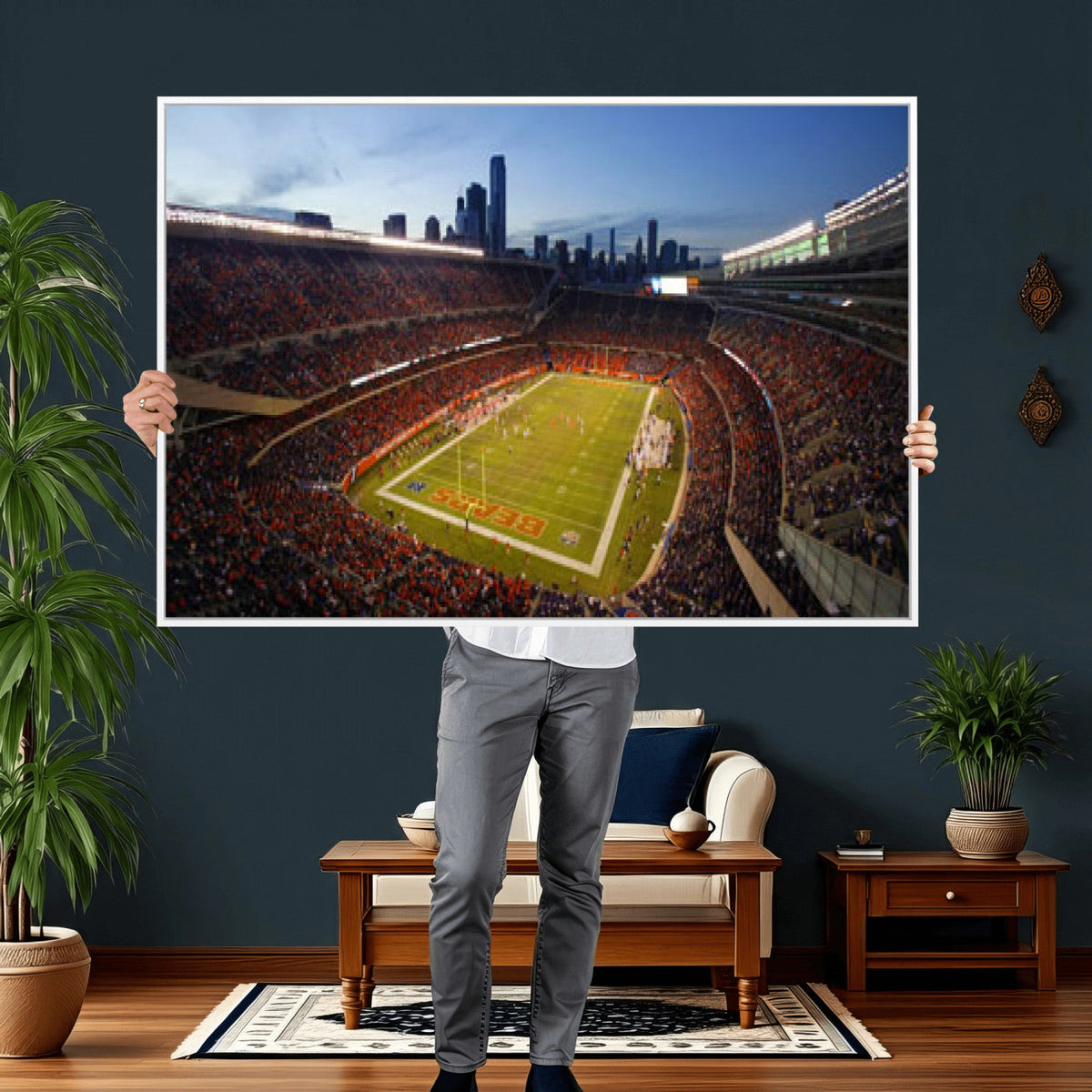 Chicago Bears Soldier Field Canvas Wall Art, NFL Stadium Panorama