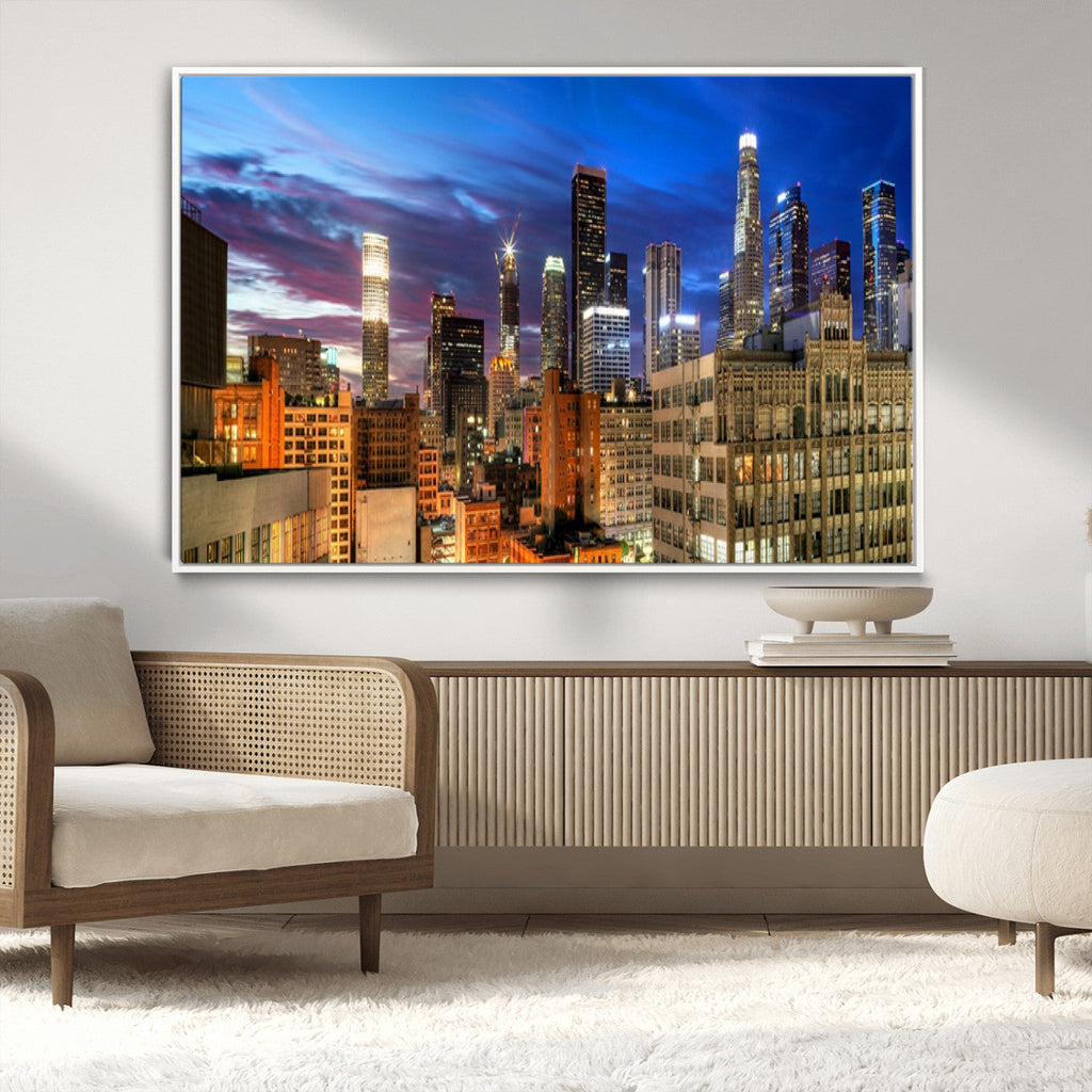 Los Angeles Night Wall Art Canvas Print