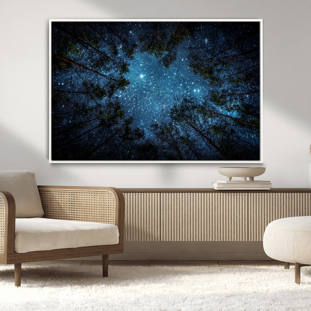 Forest and Stars Wall Art Canvas Print