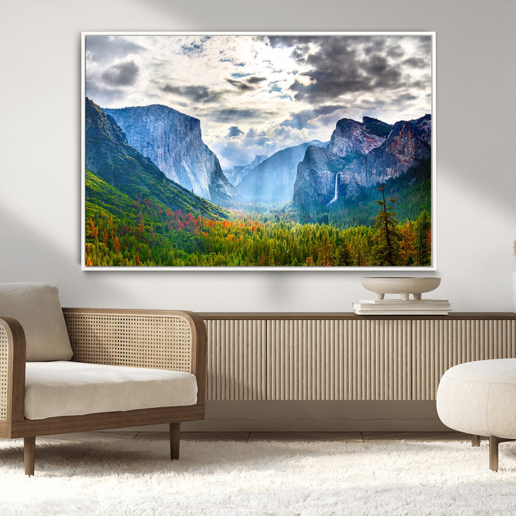 Yosemite Park Half Dome 3 Panel Canvas Print | Large Giclée Landscape Wall Art