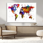 World Map Canvas Print | Detailed Map of the World Wall Art