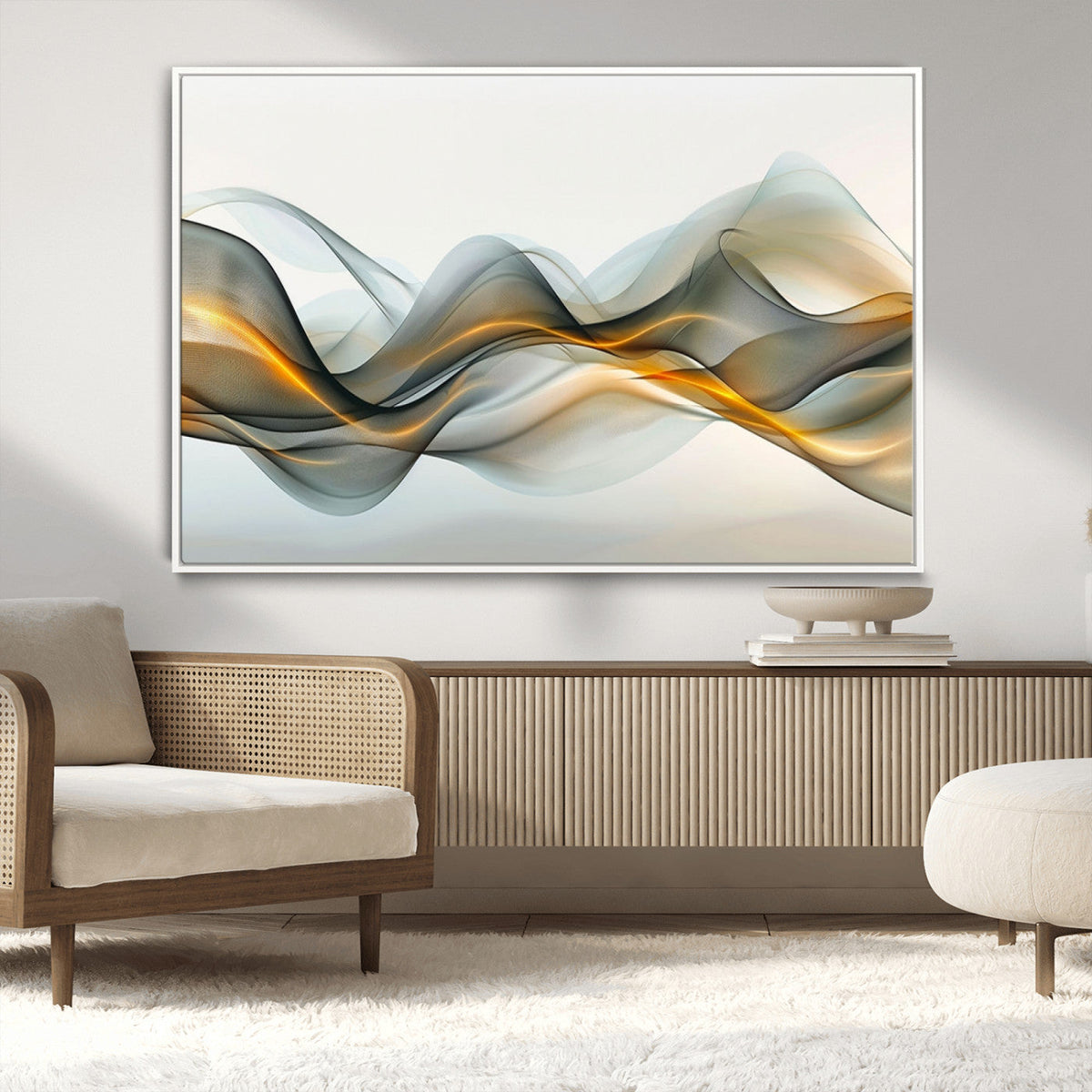 Abstract Wave Canvas Wall Art | Fluid Contemporary Elegance in Motion
