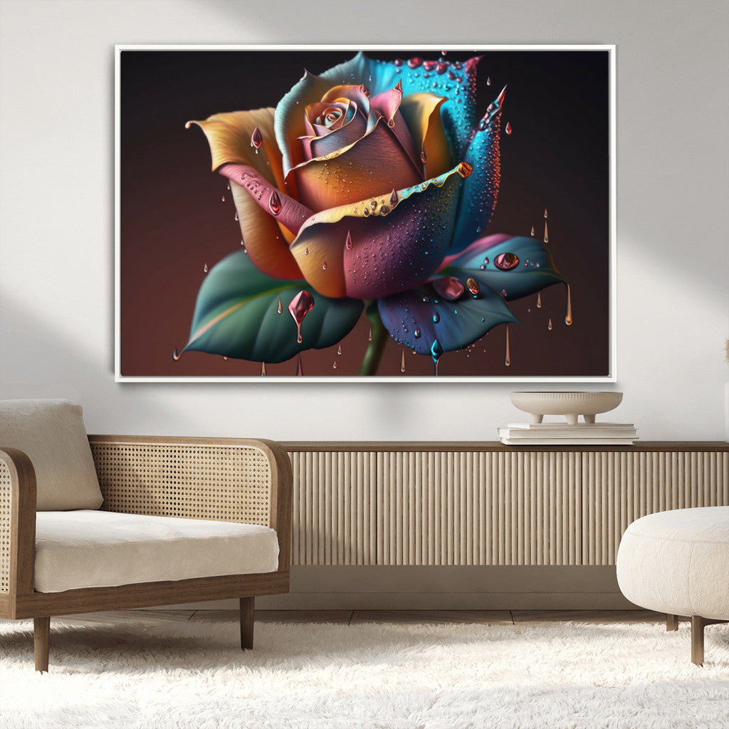 Abstract Rose Wall Art Canvas Print