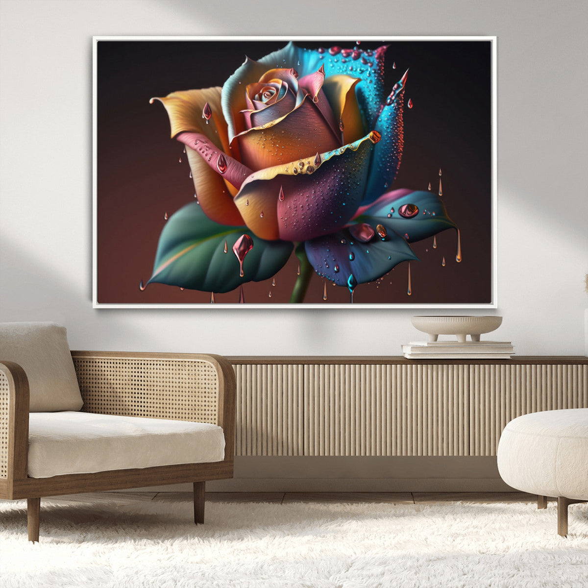 Abstract Rose Wall Art Canvas Print