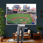 New York Mets Baseball Team Print, Citi Field Baseball Stadium Wall Art