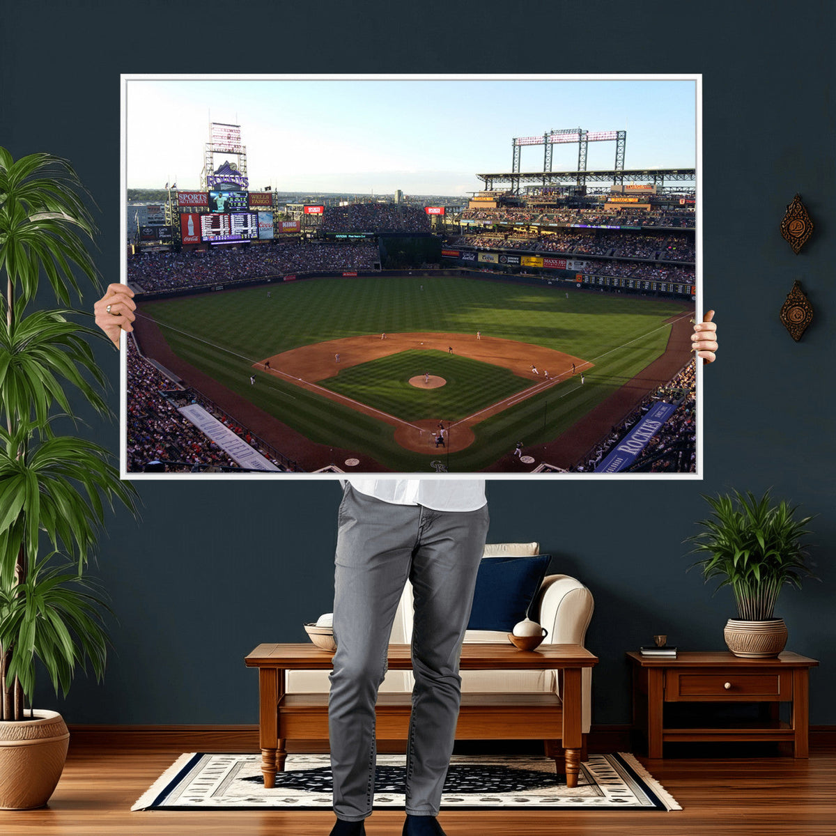 Colorado Rockies Coors Field Wall Art Canvas Print, MLB Baseball Stadium