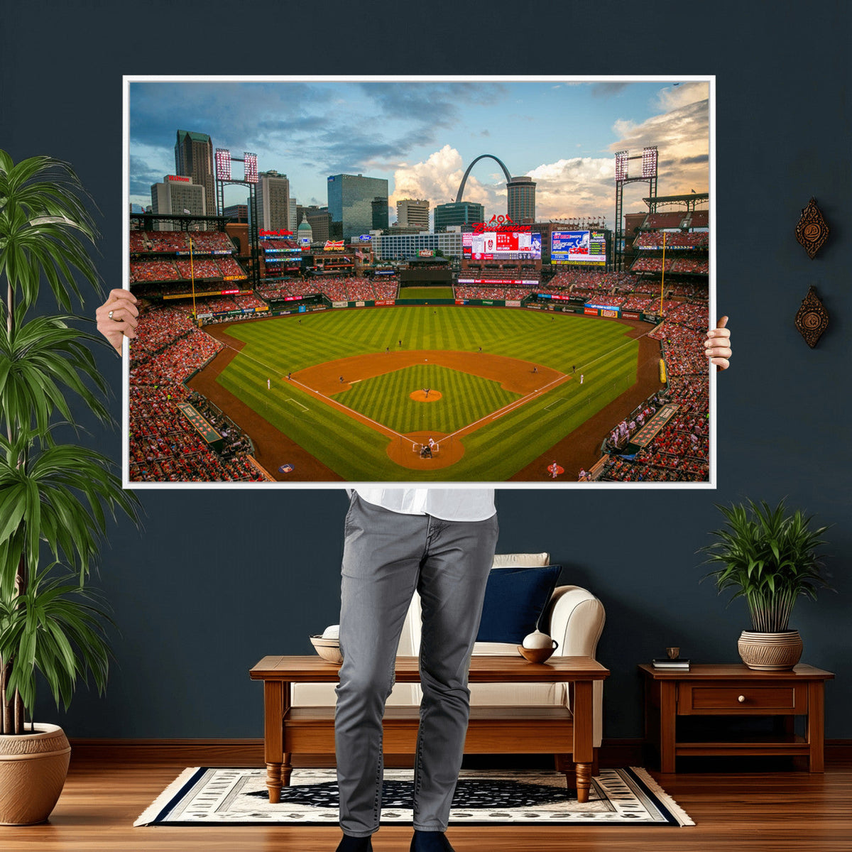 St. Louis Cardinals Baseball Team Print, Busch Stadium Wall Art, Framed and Ready to Hang