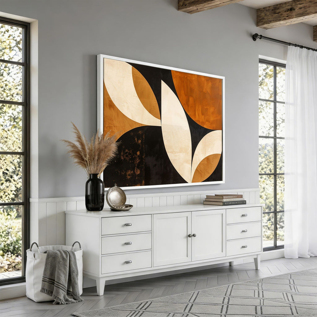 Geometric Abstract Wall Art Canvas Print, Mid Century Modern Wall Art