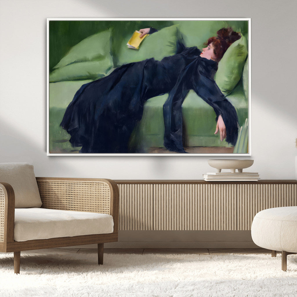 Decadent Girl by Ramon Casas Wall Art Canvas Print, Framed