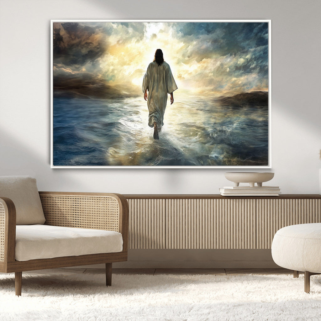 Jesus Walking on Water Wall Art | Canvas Print | Ready to Hang