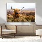 Scottish Highland Cow Canvas Wall Art, Rustic Farmhouse Decor
