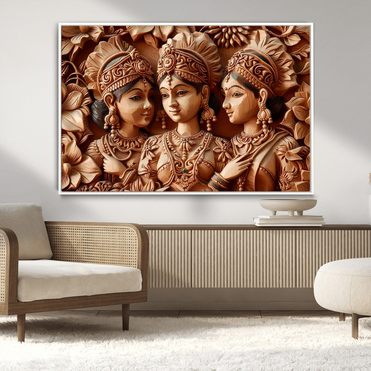 Indian Woman Statue Wall Art Canvas Print
