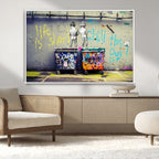 Banksy Life is Short Wall Art, Iconic Graffiti Street Art Canvas Print