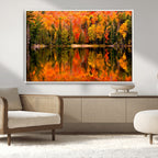 Forest Reflection Art | Autumn Forest Reflection Wall Art | Triptych Canvas Print