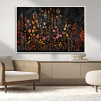 Large Floral Painting Print Illustration Flowers Canvas Wall Art