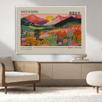 Yayoi Kusama 1986 Wall Art Print, Wabi Sabi Japanese Vibrant Abstract Landscape Canvas