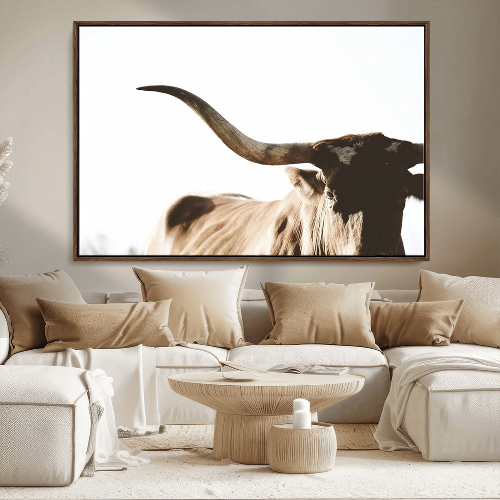 Texas Longhorn Wall Art Canvas Print, 3-Panel